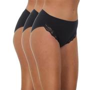 Metzuyan Ladies Cotton Briefs Pack of 6, Womens High Waist Full Back Coverage Knickers, Soft Comfy Everyday Underwear Multipack, Sizes 12-24