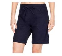Metzuyan Ladies Linen Blend Shorts - Summer Hot Pants Navy Size 10