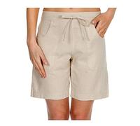 Metzuyan Ladies Linen Blend Shorts - Summer Hot Pants Stone Size 12