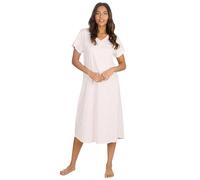Metzuyan Ladies Short Sleeve Long Length Nightdress Pure 100% Cotton Nightie Lightweight Nightwear Floral Print Summer Nightshirt Sizes S-3XL