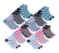 Metzuyan Ladies Womens Bamboo Socks Low Cut Triners Liner Ankle Summer Purple Pink 12 Pairs 4-8
