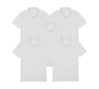 Metzuyan Men’s Plain Polo Shirts Short Sleeve Casual Work Tops Regular Fit Big & Tall (5 Pack, White, S)
