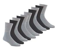 METZUYAN Mens 10 Pairs Sports Socks Cotton Rich Plain Black White Grey Size 6-11