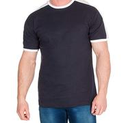 Metzuyan Mens 100% Cotton Crew Neck Short Sleeved T-Shirt Navy XL