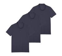 Metzuyan Men's Classic Polo Shirts, Plain Short Sleeve Casual Work Tops, Regular & Plus Sizes (3 Pack, Navy, M)