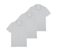 Metzuyan Men's Classic Polo Shirts, Plain Short Sleeve Casual Work Tops, Regular & Plus Sizes (3 Pack, White, L)