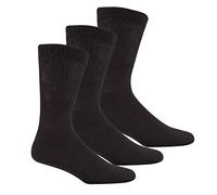 Metzuyan Men's Diabetic Socks - Gentle Grip Non Elastic Loose Top 6-11 Black 12 Pair
