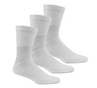 Metzuyan Men's Diabetic Socks - Gentle Grip Non Elastic Loose Top 6-11 White 6 Pair