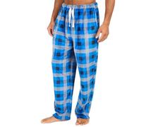 Metzuyan Mens Flannel Fleece Lounge Pyjama Bottoms Checked Royal Blue M