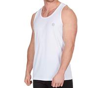 Metzuyan Men's Quick Dry Workout Sleeveless Gym Sports Vest White Large