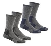 Metzuyan Men's Thick Work Socks - Cushioned Sole , M, Black and Blue - 4 Pairs