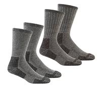 Metzuyan Men's Thick Work Socks - Cushioned Sole , M, Black and Brown - 4 Pairs