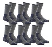 Metzuyan Men's Thick Work Socks - Cushioned Sole , M, Blue - 6 Pairs
