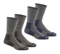 Metzuyan Men's Thick Work Socks - Cushioned Sole , M, Blue and Brown - 4 Pairs
