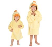 Metzuyan Mini Snuggle Hoodie Infants Oversized Blanket Hoodie Animal Themed Yellow Cute Duck 3-6 Years