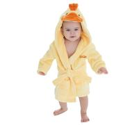Metzuyan Personalised Baby Dressing Gown Newborn Robe Hooded Bathrobe Duck 12-18 Months