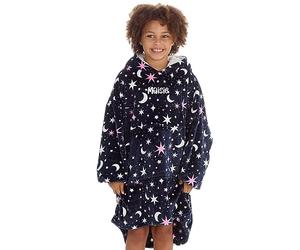 Metzuyan Personalised Girls Oversized Hoodie Plush Fleece Hooded Blanket Celestial White Thread One Size