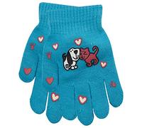 Metzuyan ROYAL Children Kids Magic Gloves Warm Winter Acrylic Fashion Patterned Grip Light Blue