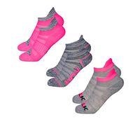 Metzuyan Unisex Junior Girls Boys Liner Trainer Socks Sports Run Jog Pink 3 Pairs