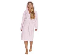 Metzuyan Women’s Soft Fleece Dressing Gown, Hooded or Shawl Collar Long Robe, Baby Pink & Assorted Designs, Sizes 12-38