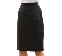 Metzuyan Women's Straight Cut Skirt - Plain Wool Blend Black 6L