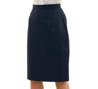 Metzuyan Women's Straight Cut Skirt - Plain Wool Blend Navy