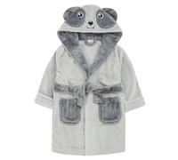 Metzuyan WS-AW22 Kids Girls Boys Unisex Panda Dressing Gown Grey Robe Kids 3D Face Nightwear 2-3 Years