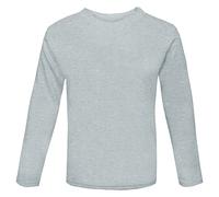 Metzuyan WS-AW22 Kids Plain Long Sleeved T-Shirt Basic Top Grey 6-7 Years