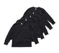 Metzuyan WS-AW23 Kids Long Sleeve Tops 5 Pack 100% Cotton Charcoal Large