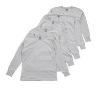Metzuyan WS-AW23 Kids Long Sleeve Tops 5 Pack 100% Cotton Grey Large