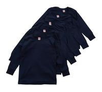Metzuyan WS-AW23 Kids Long Sleeve Tops 5 Pack 100% Cotton Navy Large