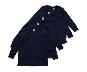 Metzuyan WS-AW23 Kids Long Sleeve Tops 5 Pack 100% Cotton Navy X-Large