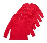 Metzuyan WS-AW23 Kids Long Sleeve Tops 5 Pack 100% Cotton Red X-Large