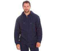 Metzuyan WS-AW23 Mens Full Zip Hoodie Brushed Back Fleece Hooded Top Front Pockets Regular Fit Solid Navy M