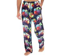 Metzuyan WS-AW25 Mens Long Pyjama Bottoms Plush Fleece PJ's Pants Gamer Winter Navy Gaming Navy Size Small