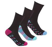 Metzuyan WS-SS22 Ladies Womens 3 Pairs Mid Calf Dotted Spotted Geometrick Funky Afro Pop Designes Socks Hot Pink 4-8