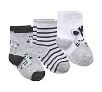 Metzuyan WS-SS23 Baby Boys Baby Girls Unisex Cotton Rich Animal Socks 3 Pairs Zebra UK 3-5.5