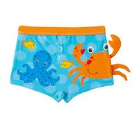 Metzuyan WS-SS23 Baby Boys Sealife Blue Trunks Novelty Dotted Swimsuit 3D Crab Claw Size 9-12 Months