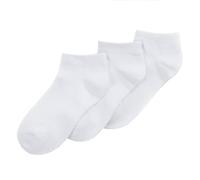 Metzuyan WS-SS23 Kids Boys Girls Plain Bamboo Trainer Liner Ankle Socks 3 Pairs White UK 4-6