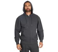 Metzuyan WS-SS24 Mens Zip Up Brushed Back Hoodie Hooded Long Sleeved Top Sweatshirt Plain Charcoal Medium