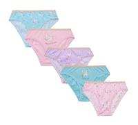 Metzuyan WS-SS25 Kids Girls 5 Pairs Briefs Underwear 100% Novelty Multipack Pastel Unicorn 9-10 Years