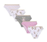 Metzuyan WS-SS25 Kids Girls 5 Pairs Briefs Underwear 100% Novelty Multipack Teddy Bears 9-10 Years