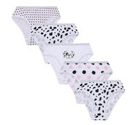 Metzuyan WS-SS25 Kids Girls 5 Pairs Briefs Underwear 100% Novelty Multipack White Puppy Dalmatian 13 Years