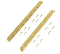 Meuey Lyot Antique Gold Iron Piano Hinge 6.3 "x 0.75" Antique Silver Hinges Wooden Box Hinges Cabinet Boat Door Hinge with Screws for Cabinet Doors,0.04" Leaf Thickness, 0.75" Open Width 2Set