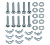 Meuey Lyot Blue Screw Bolts and Wing Nut Kit 1/4"-20 x1-1/2 Machine Screws with Round Head Phillips Butterfly Hand Twist Nuts Washer Zinc Plated Hardware Fitting Fastenings Assortment Kit 10PCS