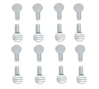 Meuey Lyot Carbon Steel Thumb Screws 1/4“-20 x 1/2” Galvanized Rack Screws Handle Bolts Silver 16PCS