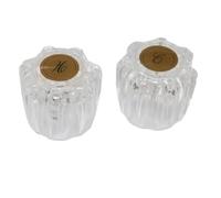 Meuey Lyot Transparent Acrylic hot and Cold Water Shower knob Faucet Replacement Bathtub Faucet Handle Decoration kit with Screws Suitable for bathtubs Showers washbasins and Hand Washing 2PCS