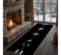 Meugesoi Airplane Runway Runner Rug 60x210 cm Runway Runner Rugs Hallway Non Slip Machine Washable Pilots Runners Carpet for Entrance Living Room Laundry Room