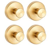 Meuiwe 4 Pack Gold Stainless Steel Suction Hooks, Twist Lock, 60 mm Base | No-Drill Mounting For Smooth Glass, Tile, Mirror And UPVC In Bathrooms, Kitchens Or Rented Homes