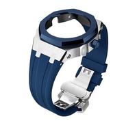 MEUIXT Mod Kit GEN4 Gen5 GA2100 Metal Bezel Compatible With G Shock Casioak Modification 4th Generation Rubber&Steel Watch Case Strap GA-B2100 2110(U-silver blue)